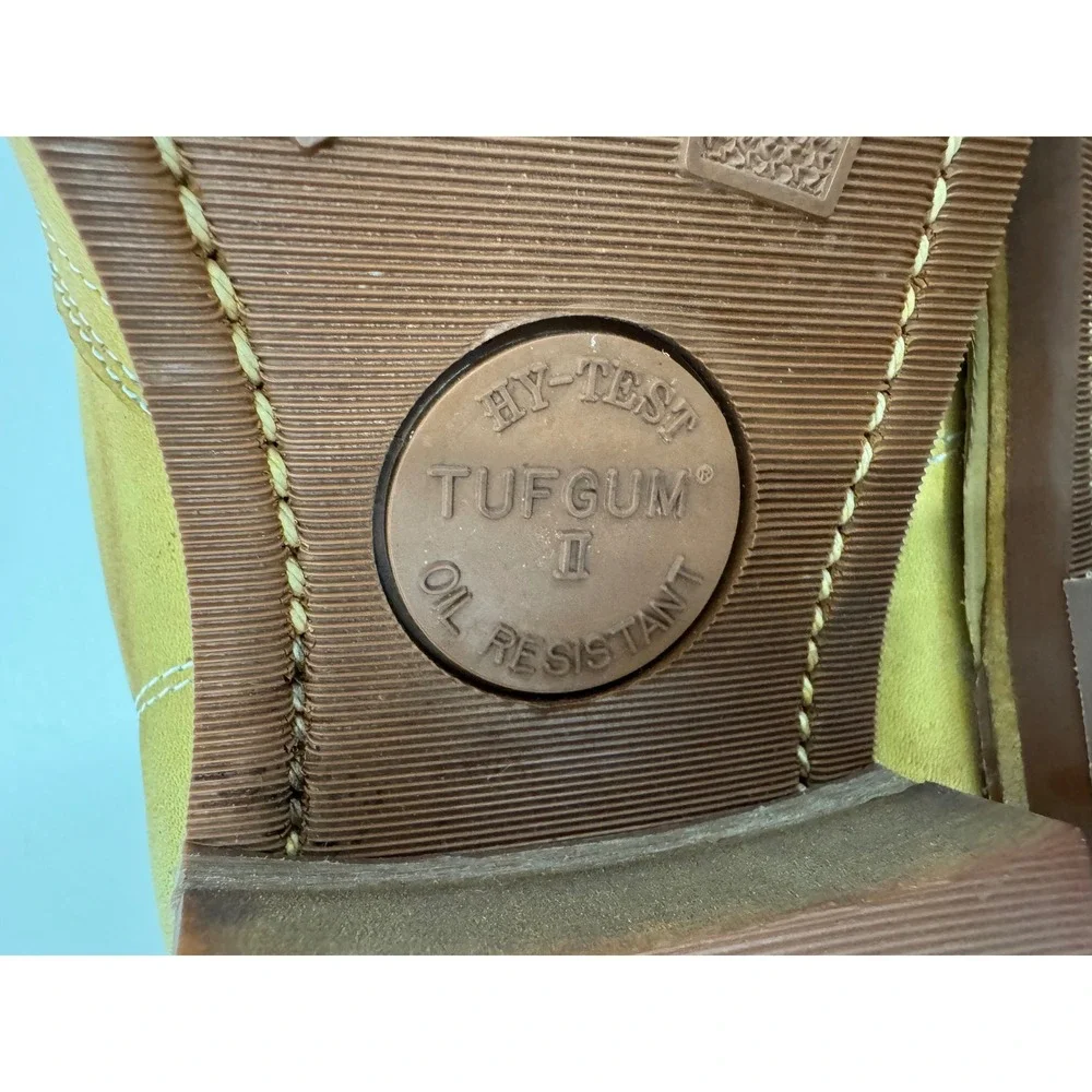 Leather Short Boots Mens 8 Tan Side Zip